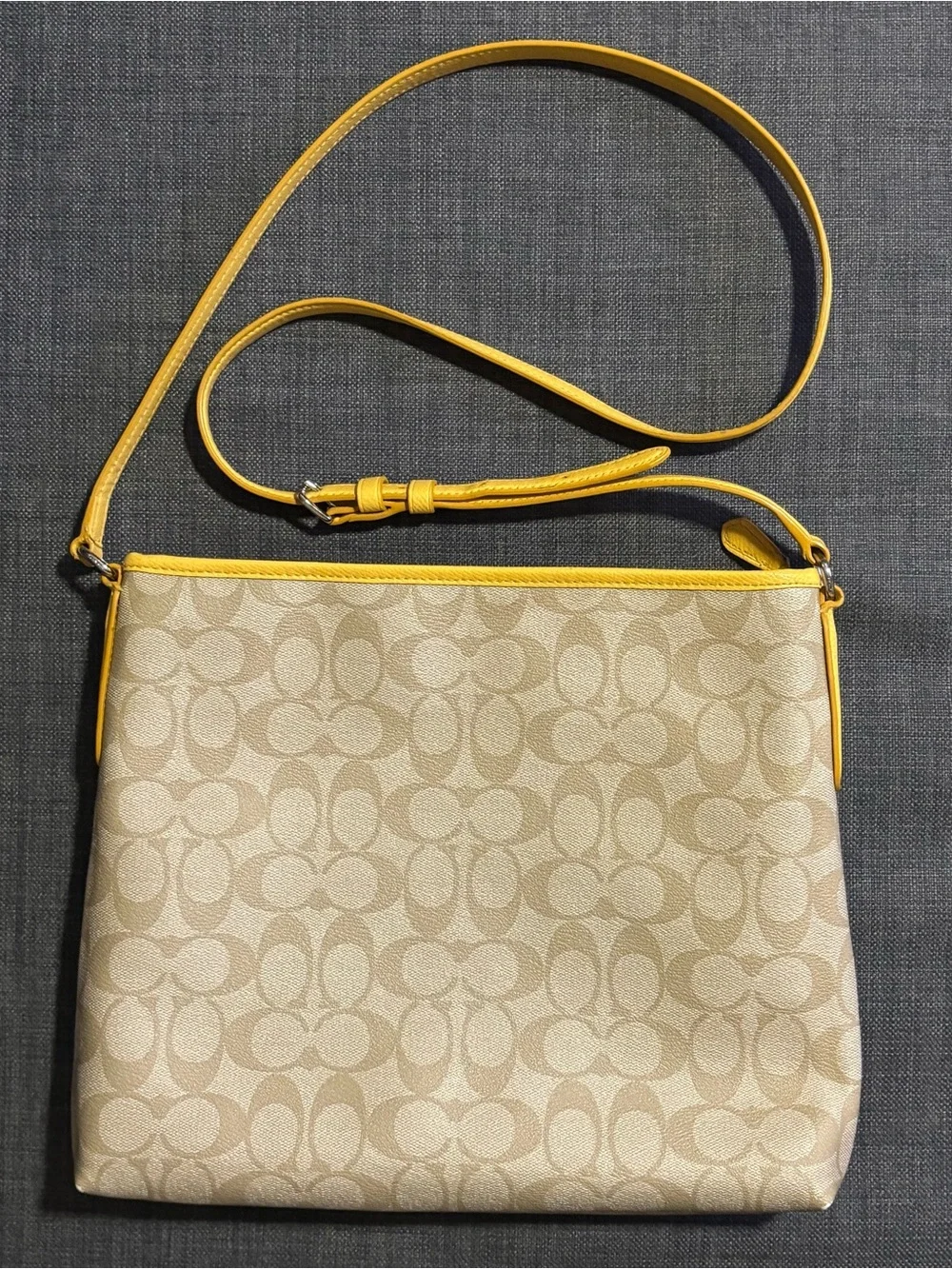 Coach Signature File Crossbody in Yellow Trim